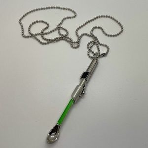 Mini spoon necklace Star Wars inspired Light Saber small tiny spoon pendant grn